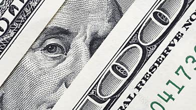 One Hundred American dollar bill macro. 100 USD bill money background