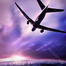 Silhouette of a plane