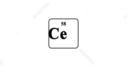 Cerium icon animation. 58 Ce Cerium
