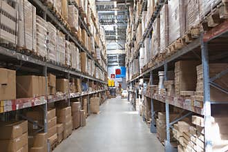 Warehouse with goods