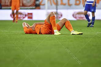 The injured footballer