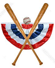Baseball Bats Ball and Banner