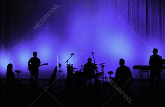 Performing Band in Silhouette