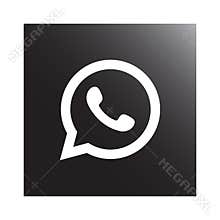 Black whatsapp logo for web and app ui.