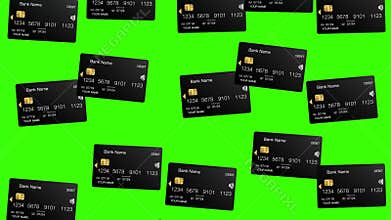Credit and Debit Cards with EMV Chips, Contactless Payment Symbols, and White Embossed Details