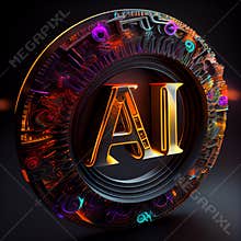 Ai logo illustartion Artificial Intelligence