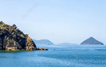 Beautiful landscape at a Beach on Naoshima Island