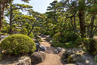 Tamamo Park, or Takamatsu Castle park in Takamatsu city