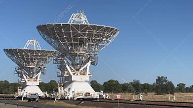 Radio telescope antennas near Narrabri NSW of Australia Telescope Compact Array