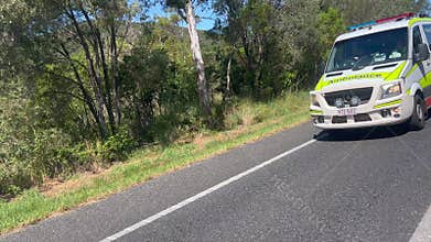 Australian St John ambulance rush to help in road accident