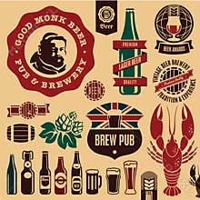 Beer pub labels