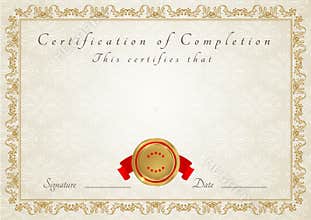 Certificate / Diploma award template. Pattern