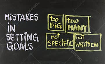 Mistakes in setting goals