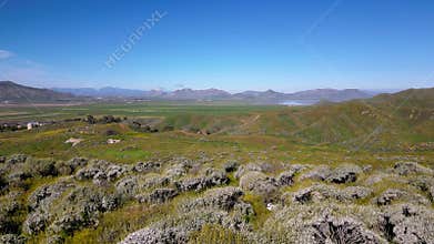 Scenic Diamond valley landscape in Southern California, during spring time