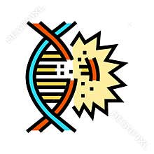 genetic mutations biochemistry color icon vector illustration