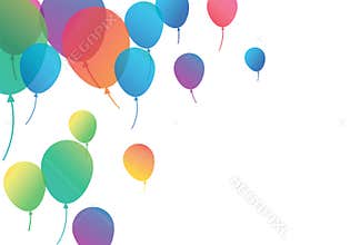 Confetti background with Party poppers and air balloons isolated. Festive vector illustration.Lettering Happy Birthday To You