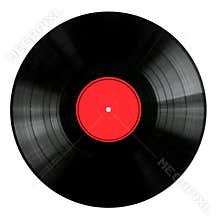 Vinyl Record with Red Label