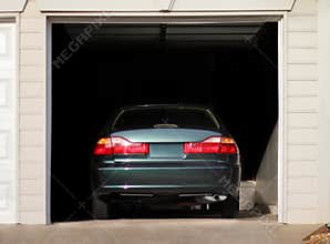 Car parked in a garage