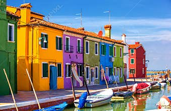 Architecture of Burano island. Venice. Italy.