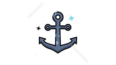 animation icon of Anchor with a shiny sparkle