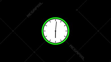 Clock animation in 12 hour loop animation. Alarm clock icon concept