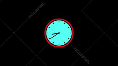 Clock animation in 12 hour loop animation.