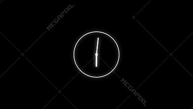 Clock animation in 12 hour loop animation.