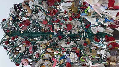 Love locks on metal tree, symbolizing eternal love and commitment, popular tourist attraction