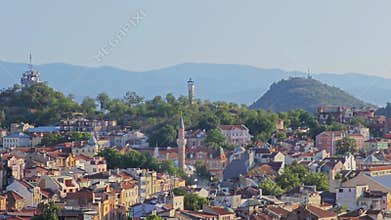 Panorama of city of Plovdiv, Bulgaria