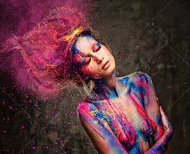Woman muse with body art