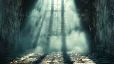 Ethereal Escape Through the Mist and Camera Panning out Spirit Smoke Near Window Light Ai Generative