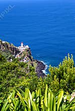 Lighthouse Farol da Ponta do Arnel, Nordeste, Island Sao Miguel, Azores, Portugal, Europe