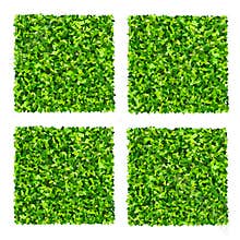 Set of green grass. Realistic green lawn pattern and texture for background. Artificial green grass carpet. Seamless texture