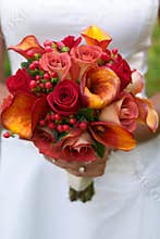 Bride holding bouquet