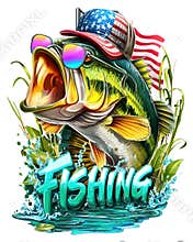Fishing logo design isolated on white background. Ai Generative