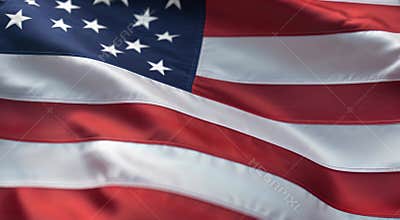 Close up view of the american flag waving representing the usa patriotism