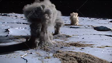 Explosions on a Frozen Planet: Dynamic Sci-Fi Landscape