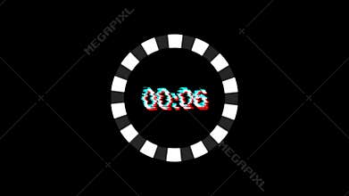 Timer with a striped ring and numbers 10 second