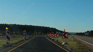 Motorway traffic detour diversion