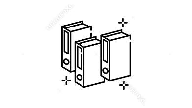animation of Assignment folder organize sparkly documents in these three colorful ring binders icon