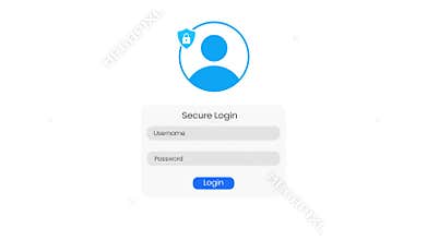 Secure Login Interface Animation Featuring Username and Password Fields for Digital Authentication