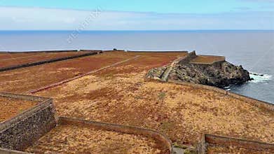 A breathtaking Aerial View of the Coastal Historic Fortifications and surrounding Landscape