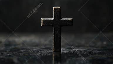 Abstract Black Christian Cross: A Unique Interpretation Of The Christian Symbol In Bold Black Design.