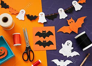 Creative Halloween Craft Supplies: DIY Decorations with Ghosts, Bats, and Pumpkins