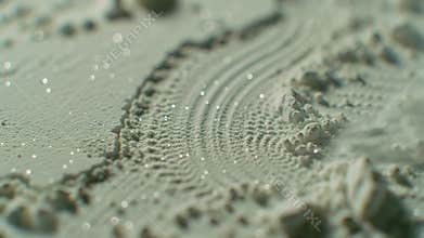 A Mesmerizing Macro Journey Across a Textured Landscape of Shimmering Cosmetic Powder