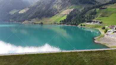 Lake Vernago reflecting the blue sky, Trentino Alto Adige, Italy