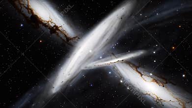 Cosmic Dance: Galaxies Entwined in a Stellar Ballet