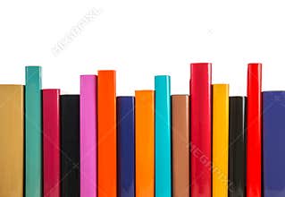 Colorful books in a row