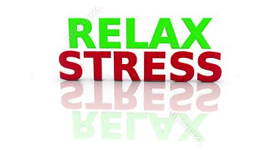 Stress, Relax on a white