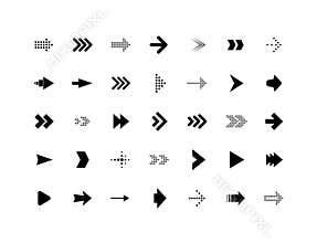Arrow sign vector icons set